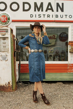 Load image into Gallery viewer, Denim Dress With Suede Yokes