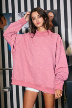 Load image into Gallery viewer, Vintage Wash Print Mock Neck Oversized Sweatshirt