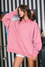 Load image into Gallery viewer, Vintage Wash Print Mock Neck Oversized Sweatshirt