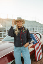 Load image into Gallery viewer, western navy top