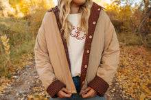 Load image into Gallery viewer, Mocha Red Plaid Reversible Jacket