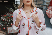 Load image into Gallery viewer, DOORBUSTER PRICE/Pink Stripe Santa Claus PJ Set