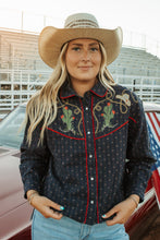 Load image into Gallery viewer, western navy top