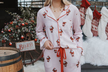 Load image into Gallery viewer, DOORBUSTER PRICE/Pink Stripe Santa Claus PJ Set