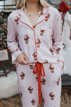 Load image into Gallery viewer, DOORBUSTER PRICE/Pink Stripe Santa Claus PJ Set