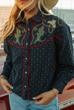 Load image into Gallery viewer, western navy top