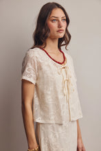 Load image into Gallery viewer, SHEER LACE TIE FRONT LAYER TOP
