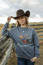 Load image into Gallery viewer, Smoky Blue Rodeo Crewneck
