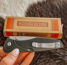 Load image into Gallery viewer, Rough Ryder Cowboy Scrimshaw linerlock Pocket Knife
