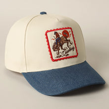 Load image into Gallery viewer, Detailed Cowboy Horse Embroidery Patch Denim Cap
