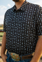 Load image into Gallery viewer, Men&#39;s Wrangler Black Longhorn Polo
