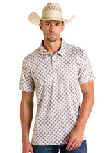 Load image into Gallery viewer, Mens natural aztec polo
