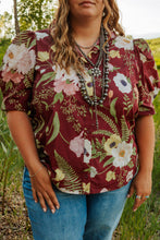 Load image into Gallery viewer, Merlot Floral PLUS SIZE top
