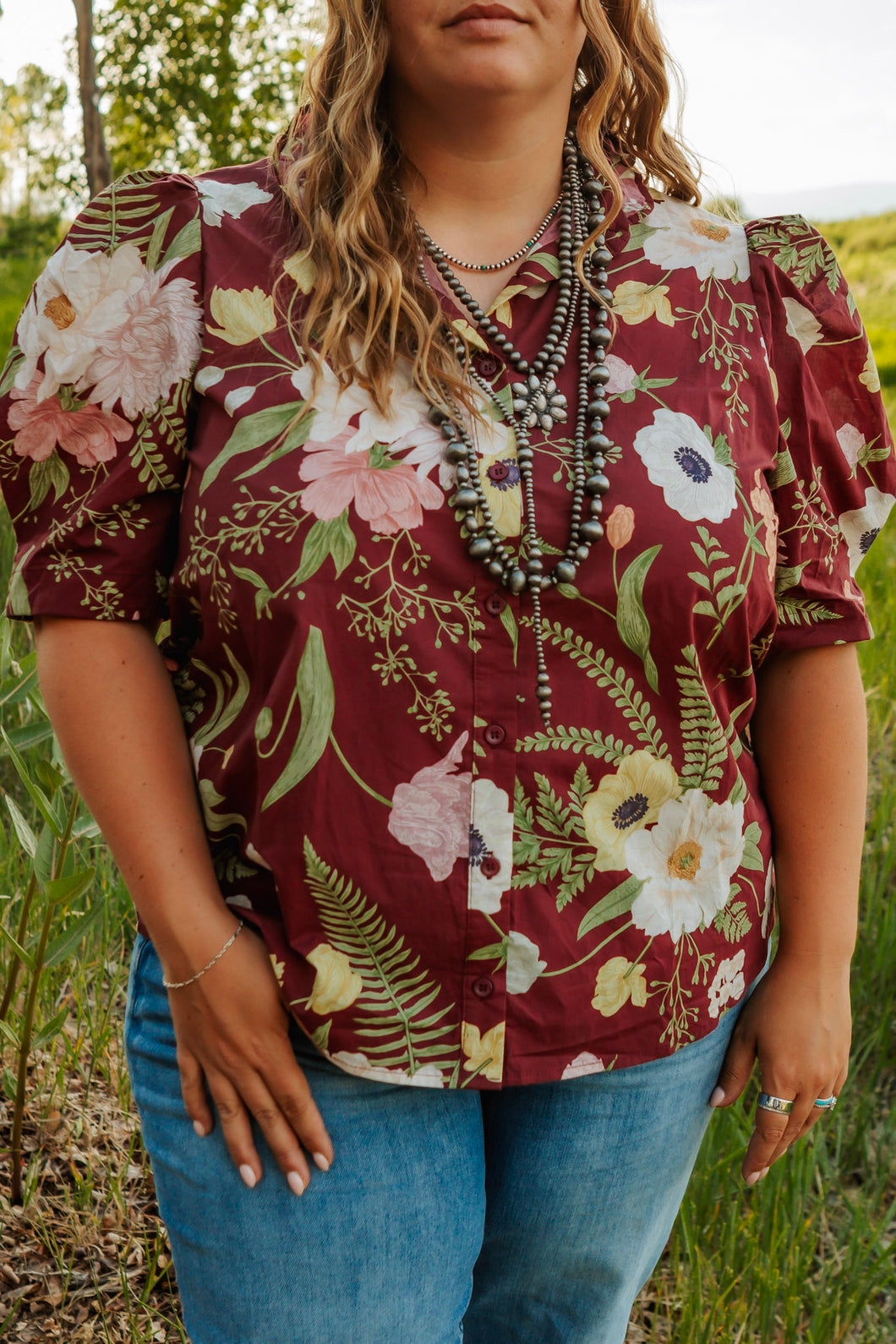 Merlot Floral PLUS SIZE top