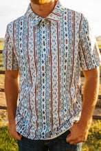 Load image into Gallery viewer, Men&#39;s Blue Retro Polo
