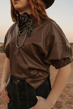 Load image into Gallery viewer, Brown Leather top
