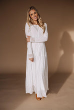 Load image into Gallery viewer, The Avery white front zip Temple dress
