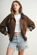 Load image into Gallery viewer, Corduroy Utility Jacket with Contrast Collar
