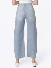 Load image into Gallery viewer, High rise striped barrel jean
