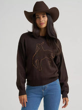 Load image into Gallery viewer, Womens Brown WRANGLER Horse Sweater
