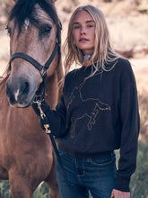 Load image into Gallery viewer, Womens Brown WRANGLER Horse Sweater
