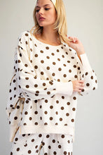 Load image into Gallery viewer, oatmeal polka dot top

