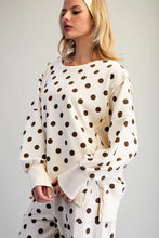Load image into Gallery viewer, oatmeal polka dot top
