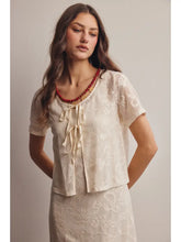 Load image into Gallery viewer, SHEER LACE TIE FRONT LAYER TOP
