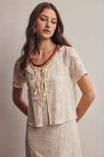 Load image into Gallery viewer, SHEER LACE TIE FRONT LAYER TOP
