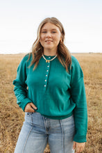 Load image into Gallery viewer, Teal Button Sweater Top
