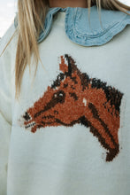 Load image into Gallery viewer, Cream Horse Sweater
