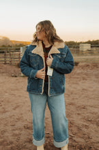 Load image into Gallery viewer, Tan Wrangler Sherpa Denim jacket

