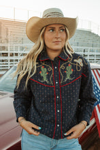 Load image into Gallery viewer, western navy top
