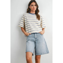 Load image into Gallery viewer, Striped Boxy Cropped T-Shirt
