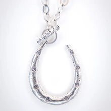 Load image into Gallery viewer, 34" Silver Chain Necklace w/ Large Horseshoe Pendant
