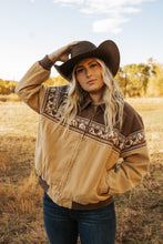 Load image into Gallery viewer, Retro bomber tan/brown jacket
