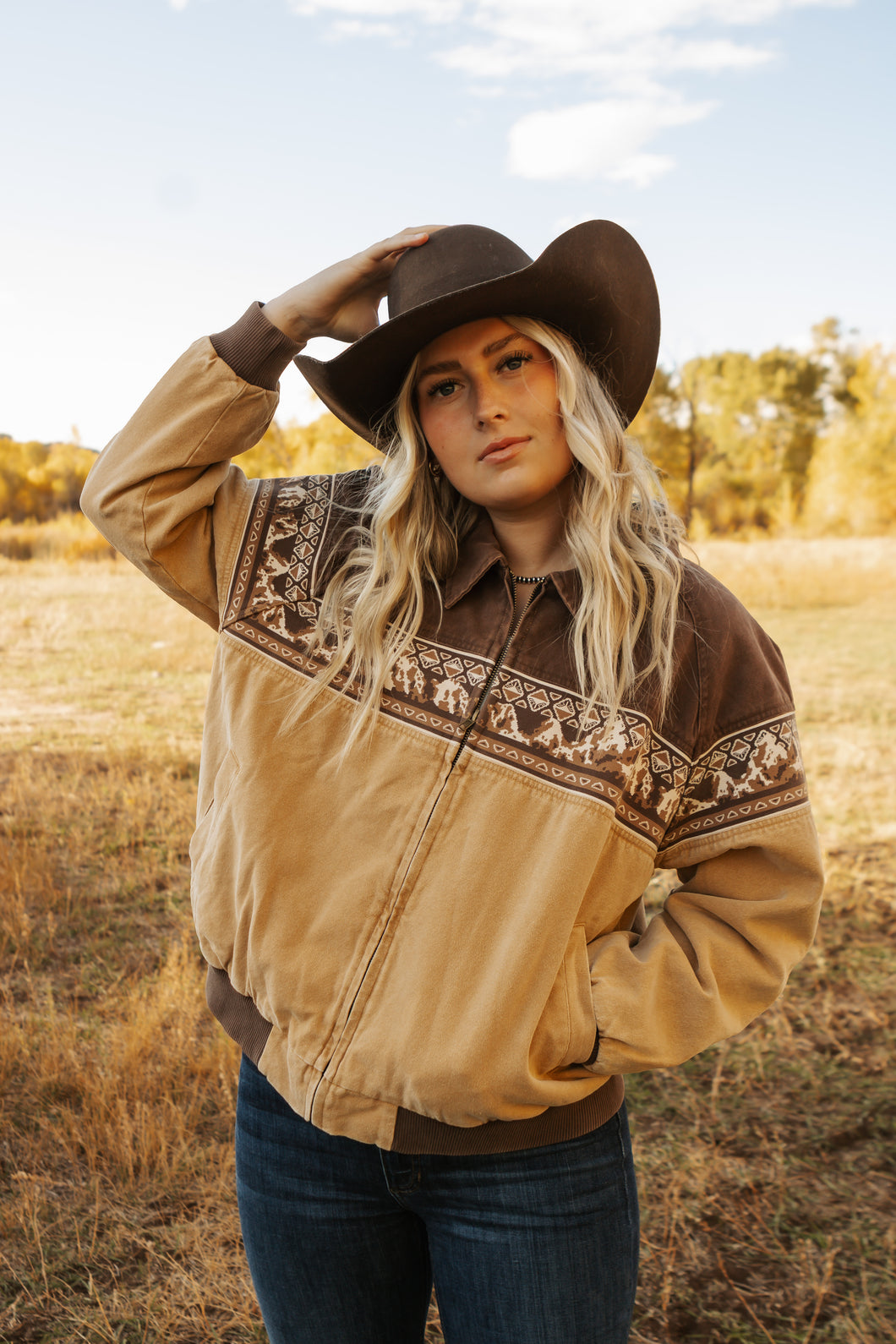 Retro bomber tan/brown jacket