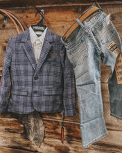 Load image into Gallery viewer, Boys Plaid Blue Sports Coat
