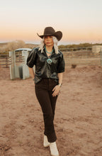 Load image into Gallery viewer, black leather top
