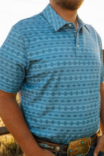 Load image into Gallery viewer, Blue Geo Printed Polo
