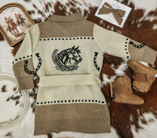 Load image into Gallery viewer, Horseshoe Long Cardigan Sweater
