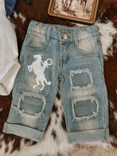 Load image into Gallery viewer, Bucking Horse Denim Cuffed cropped jeans
