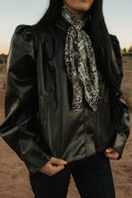 Load image into Gallery viewer, Black Oversized High Collar Leather Jacket
