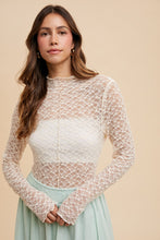 Load image into Gallery viewer, Cream Lace Mock Top
