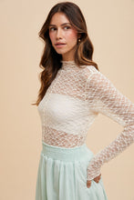 Load image into Gallery viewer, Cream Lace Mock Top
