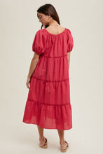 Load image into Gallery viewer, Gingham Tiered Midi Dress
