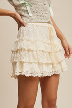 Load image into Gallery viewer, Lace Tiered Shorts With Ruffle Details

