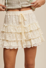 Load image into Gallery viewer, Lace Tiered Shorts With Ruffle Details
