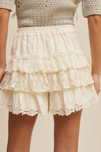 Load image into Gallery viewer, Lace Tiered Shorts With Ruffle Details
