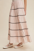 Load image into Gallery viewer, Crochet Trim Tiered Bohemian Maxi Skirt
